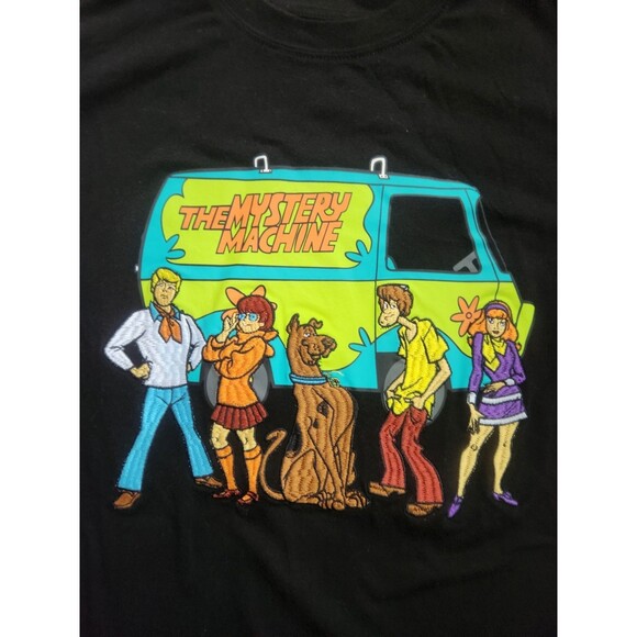 SCOOBY-DOO Shirt Womens Small Black Mystery Machine Embroidered T-Shirt - Picture 3 of 6